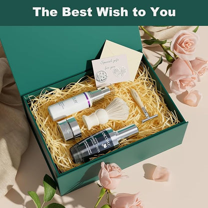 HongCai printing Large Gift Box with Lids Green: 2 Pack 13.5×10×5 Inches Packaging with Magnetic Lid - Holds Christmas Birthdays Holiday Gifts - Ideal for Couples Friends Family