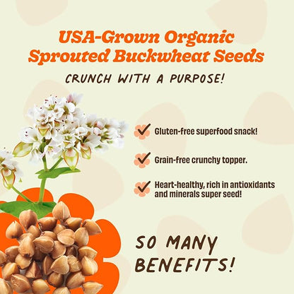 Lil Bucks Sprouted Regeneratively Grown Buckwheat Seeds– Paleo Cereal, Gluten-Free Granola, High in Protein, Low Sugar, Organic Superseed Crunch (CINNAMON, 1 Pack)