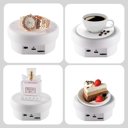 Rotating Display Stand 4.72'' Turntable Stand Black&White Spinning Stand for Product Shows