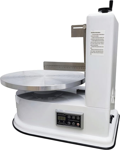TECHTONGDA Cake Decorating Coating Machine Cream Spreading Automatic Frosting Turntable with Graduated Scraper for 4-16inch Cakes 40-180RPM Rotating Speed White