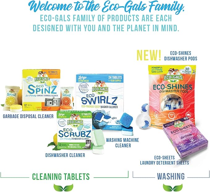Dishwasher Cleaner, Heavy Duty, Septic Safe, Removal of Odors, Limescale, Smell, Grime, and Calcium - 12 Tablets - 12 Month Supply - Unscented