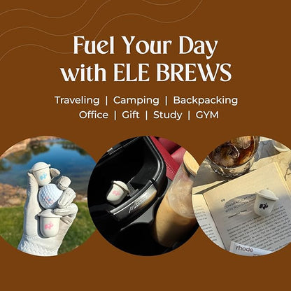ELE BREWS Instant Cold Brew Coffee, 24 Servings Freeze-Dried Coffee Pods, 100% Arabica, Light, Medium & Dark Roast, Bold Smooth Flavor, Easy to Brew Hot or Iced, Travel Friendly (MIX)