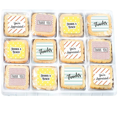 Thank You Gift Basket Decorated Cookies Employee appreciation for Men Women Nurses Employees Teacher Corporate Gifts | Individually Wrapped | 12 Pack | Appreciation Box