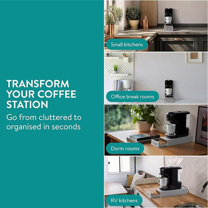 Navaris Coffee Pod Holder, Grey - Compact, Space Saving Coffee Capsule Storage Holders - Durable Espresso Organiser Station - Coffee Machine Drawer Ideal for Small Kitchens