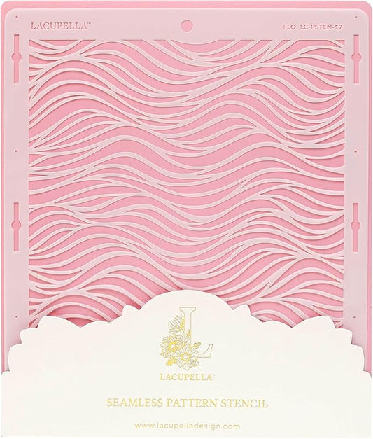 Cake Baking Stencil - Seamless Delicate Pattern for Decorating Tall Double Barrel Cake to Use with Buttercream, Royal Icing, Ganache, Paint, Airbrush (FLO)
