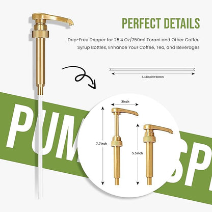 Jimoco® Syrup Pump Dispenser + Torani® Cane Sugar Syrup, 25.4 oz - Coffee Syrup Pump & Flavoring Bundle