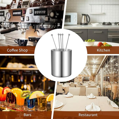 5 Pieces 7.4 Inch Stainless Steel Coffee Stirrers Holder Stainless Steel Swizzle Stick Coffee Stirrers Reusable Stir Sticks for Cocktails Coffee Whiskey