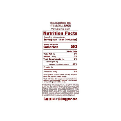 Drink Weird Organic Agua de Jamaica Hibiscus Black Tea – 16oz Cans, 160mg Organic Caffeine, Pack of 12 – Bold & Refreshing Energy Drink Alternative