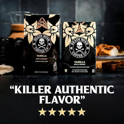 Death Wish Coffee, Single Serve Coffee Pods - Vanilla Pods (10 Count)