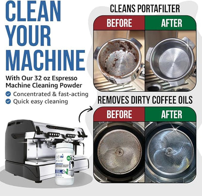 Coffee Machine Cleaner Powder 900G / 31 oz. Essential part of your Barista Accessories. Espresso Machine Cleaner. Coffee Cleaning Powder For Group Head. Use on your Commercial Machine. For Barista Kit