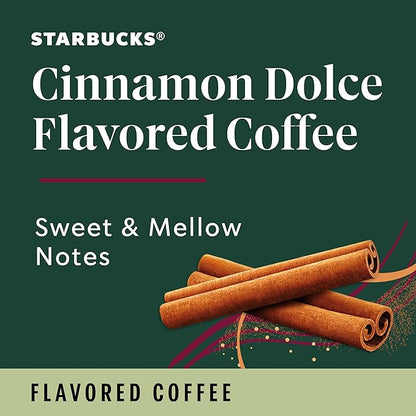 Starbucks Ground Coffee, Cinnamon Dolce Flavored Coffee, Naturally Flavored, 100% Arabica, 6 bags (11 oz each)