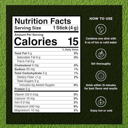 VitaCup Hydration Matcha Instant Packets, for Natural Energy and Detox, w/Electrolytes, Ceremonial Grade Organic Matcha, Coconut Water, Pink Himalayan Salt, Magnesium, in Single Serve Sticks, 60 Ct