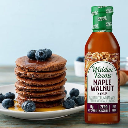 Walden Farms Maple Walnut Syrup – Perfect for Pancakes, Waffles, Desserts – Zero Calorie, Sugar-Free, Low Carb, Keto-Friendly, Gluten-Free, Vegan – 12 oz Bottle