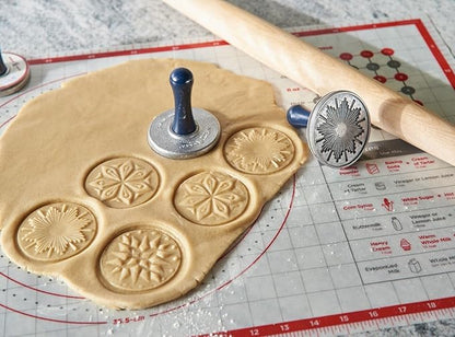 Nordic Ware Starry Night Cast Cookie Stamps, 3-inch rounds, Silver