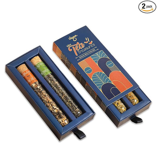 CHAYAM Tea in Tubes Gift Set – Special Tea Surprise | Spiced Ceylon Cinnamon & Moroccan Mint Herbal Blend | Best Present for Tea Lovers