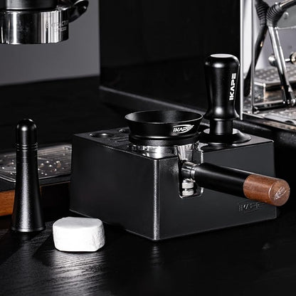 IKAPE 53.3mm Espresso Tamper, Spring-loaded Calibrated Tamper with Titanium Ripple Plating Base, Compatible with 54mm Breville Espresso Bottomless Portafilter