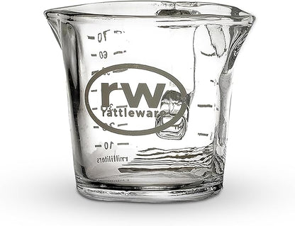 Rattleware 3 oz Espresso Shot Glass Pitcher – Double Spouted Genuine Barista Measuring Cup with Graduations in ml & oz – High-Volume, Commercial-Grade for Swift Espresso Pouring & Precision