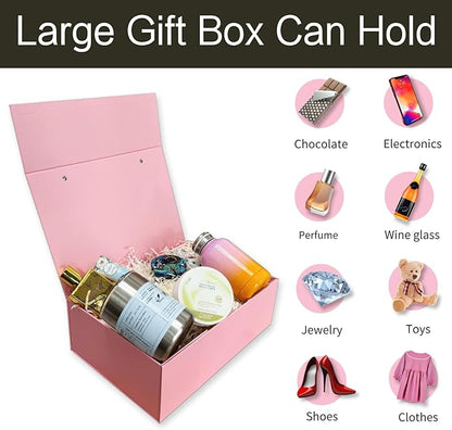 Joyscoop Large Gift Box 13 x 9 x 4.3 inch with Magnetic Lids, Luxury Gift Box for Mother's Day, Birthday, Weddings, Baby Showers, and More