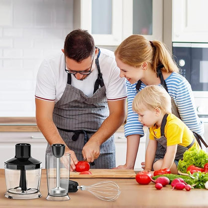 KOIOS Upgraded Immersion Blender Handheld, 1000W 12-Speed 5 in 1 Hand Mixer Stick Blender with 304 Stainless Steel Blade,Food Processor,Beaker,Egg Whisk&Milk Frother,Non-BPA,Smoothies Purée Baby Food
