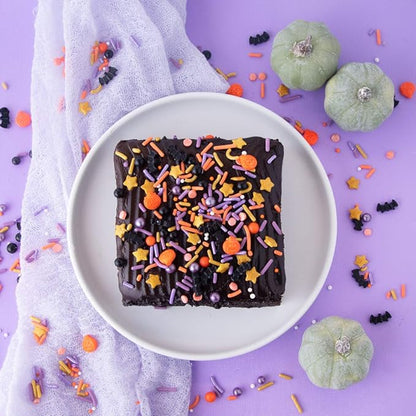 Sweets Indeed Toil & Trouble Halloween Sprinklefetti Mix – 4 oz Jar | Sprinkles with Pumpkins, Bats, Jimmies, Nonpareils, Sugar Pearls & Quins | Spooky Cookie & Cupcake Decorations