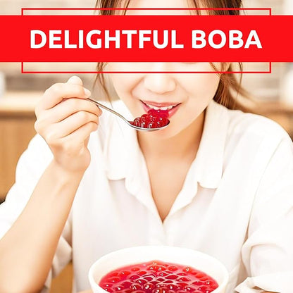 Fanale Watermelon Popping Boba Pearls, Vegan, Non GMO, Gluten Free, Fat Free, Perfect for Bubble Tea, Smoothies, Ice Cream, Desserts, and Beverages.
