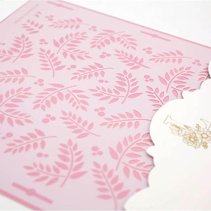 Cake Decorating Stencil for Tall Buttercream Cake, Royal Icing, Ganache, Paint, Airbrush (VEREN)