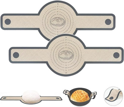 2 Pcs Silicone Bread Sling for Dutch Oven Liners Silicone Baking Mat [Non-Stick & Heat Resistant] Reusable Sourdough Bread Baking Supplies with Long Handle Bread Making Tools for Transfer Sourdough