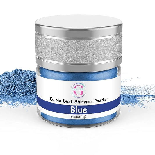 Glitter & Glitz Edible Glitter for Drinks - Premium Drink Glitter Edible Dust for Cocktails, Baking, Brew, Champagne - Luster Dust and Cocktail Glitter - Edible Glitter for Drinks Decoration (Blue, 5Grams)
