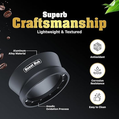 51mm Magnetic Dosing Funnel for Portafilter Espresso Machine ~ High Strength 12 Magnet Design ~ Fits Most Express Coffee Machines ~ Home Barista Espresso Portafilter Adapter ~ UK Brand