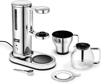 aarke Coffee Maker - Electric Drip Brewer with Automatic Drip-Stop, SCA-certified, Stainless Steel with 10 Cup/ 42 fl oz, Glass Carafe, Brews Full Pot in Under 6 Minutes
