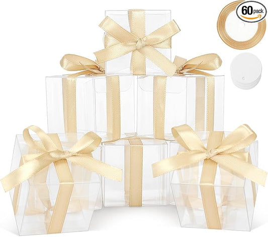 COTOPHER 60pcs Macaron Boxes, 4"4"4" Single Chocolate Covered Ore Cookies Boxes for Wedding, Baby Shower