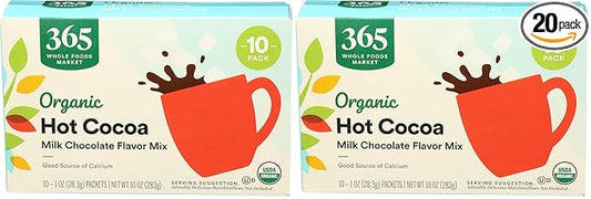 365 by Whole Foods Market, Drink Hot Cocoa Milk Chocolate Organic 10 Count, 10 Ounce (Pack of 2)