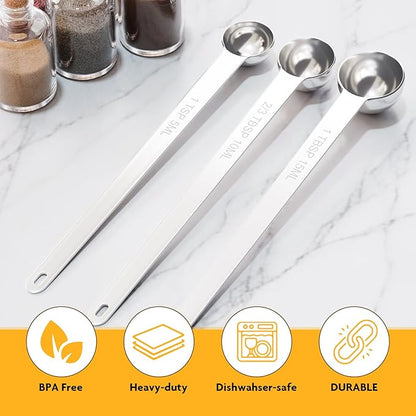1PCS 1Tbsp(3tsp, 15ml) Extra Long Handle Measuring Spoon, Single Stainless Steel Individual Measure Scoop Only