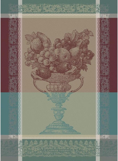 Garnier Thiebaut Coupe Fruits Frais Bordeaux (Fresh Red Fruit Slices) French Kitchen Towel 22"x30", Cotton, Jacquard