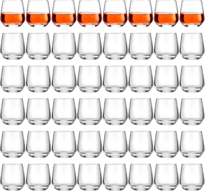 Zopeal 48 Pack Shot Glasses 3.25 oz Tequila Whiskey Tasting Glass Cups Small Liquor and Spirit Bar Shooter for Drinking Tasting Espresso Beer Juice
