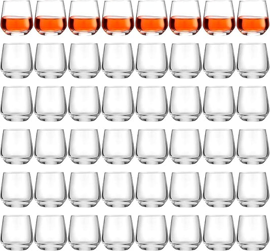 Zopeal 48 Pack Shot Glasses 3.25 oz Tequila Whiskey Tasting Glass Cups Small Liquor and Spirit Bar Shooter for Drinking Tasting Espresso Beer Juice