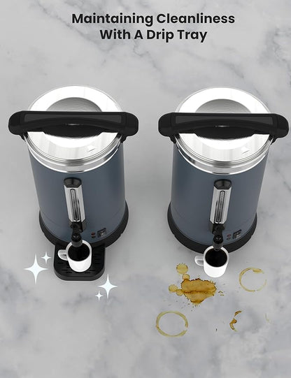 120 Cups Coffee Urn,18L Double Wall Commerical Coffee Maker for Buffet Catering Wedding Gathering,Large Capacity Hot Coffee Dispenser, Stainless Steel Hot Water Urn