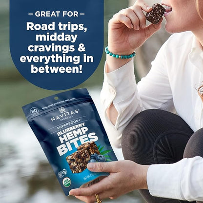 Navitas Organics Superfood Power Snacks, Blueberry Hemp, 8oz. Bag, 11 Servings - Organic, Non-GMO, Gluten-Free
