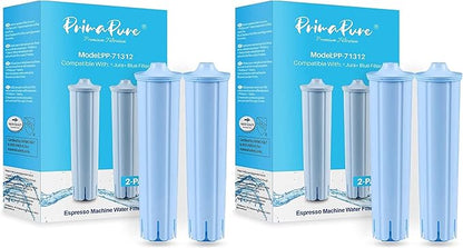 4-Pack PrimaPure Coffee Machine Water Filter Replacement for Jura Clearyl Blue 71445, 67879, ENA3, ENA5, J6, J9, J95 Certified To NSF/ANSI 42 by IAPMO R&T