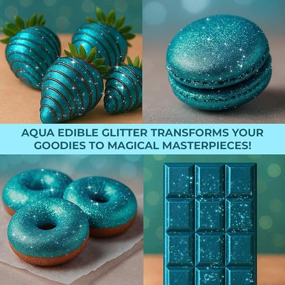 Bulk 20g Light Blue Edible Glitter for Drinks | Premium Edible Glitter for Cakes, Cocktails, Light Blue Cake Decorating Decorations Food Grade, Vegan, Kosher, Halal, Gluten Free - Made in USA