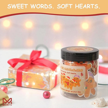 Positive Gingerbread Jar – 60 Funny Emotional Support Gingerbread, Christmas Gifts for Teens, Women, Men, Coworkers, Teachers, Sisters, Friends – Christmas Stocking Stuffer for Teen Girls, Boys