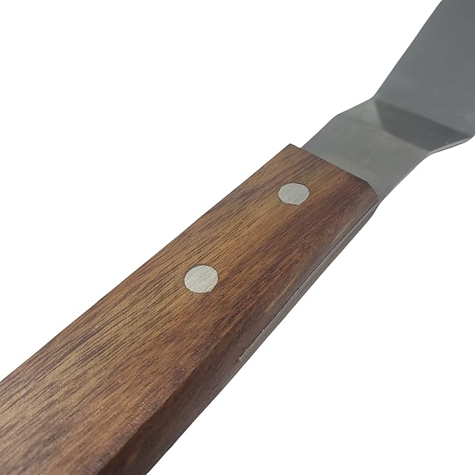 Professional Cake Decorating Tools - Large Stainless Steel 8" Icing Spatula - Offset Baking Icing Spatula with Wood Handle (8 inch)