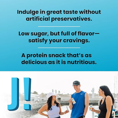 JiMMYBAR! - Golden Vanilla Cookies 'N Cream - 18g Protein Bars - Low 4g Sugar - 12 Count - Real Peanut Butter Base with Hand-Drizzled Chocolate 58g Protein Bar - Functional Meal Replacement Bars