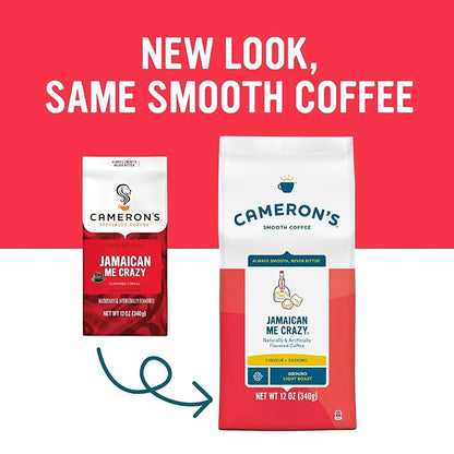 Cameron's Coffee Roasted Ground Coffee Bag, Flavored, Jamaican Me Crazy, 12 Ounce