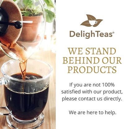 DelighTeas Organic Coffee Alternative | Ayurvedic Herbal Chicory Dandelion Coffee | Coffee Substitute | USDA Organic, Caffeine Free, Gluten Free | With Sweet Notes of Carob | 50 servings, 6oz.