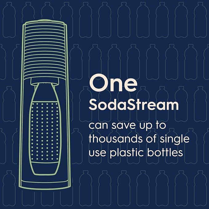 SodaStream Terra Sparkling Water Maker (Misty Blue) with CO2, DWS Bottle and Bubly Drop
