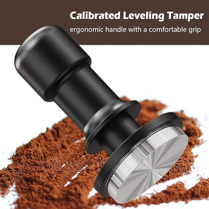 PUSEE 51mm Espresso Tamper - Premium Calibrated Coffee Tamper with Spring Loaded 30lb Pressure, Stainless Steel