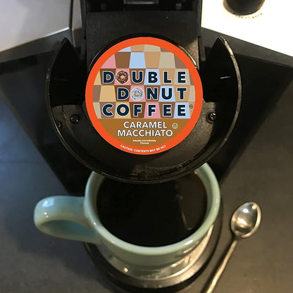 Double Donut Coffee Caramel Macchiato Coffee - Single Serve Coffee Pods for Keurig K Cups, 48 Count
