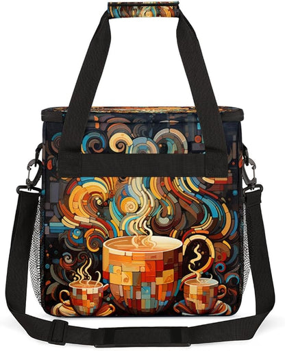 cfpolar Coffee Maker Storage Bag, Waterproof Travel Carrying Storage Tote Bag Organizer Case, Compatible with K-Mini or K-Mini Plus, And Suitable for Other Accessories， With Pockets for K-Cup Pods