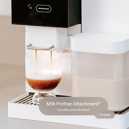 Terra Kaffe Super Automatic Espresso Machine - App-Enabled Coffee Machine - Auto Wake & Sleep - All Milk Types - Roaster-Approved Espresso Settings - Cappuccino Machines for Home - White TK-02